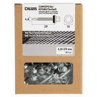 Саморезы кровельные по дереву оцинкованные с буром 4.8x29 мм 100 шт.