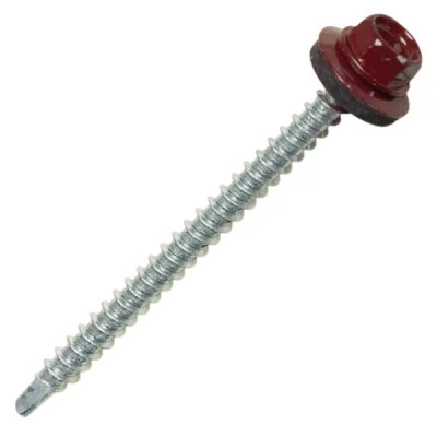 Саморезы кровельные по дереву с буром 4.8x64 мм RAL 3005 50 шт.