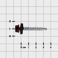 Саморезы кровельные по дереву с буром 4.8x35 мм RAL 3005 80 шт.
