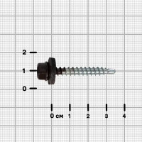 Саморезы кровельные по дереву с буром 4.8x35 мм RAL 8017 80 шт.