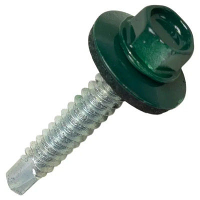 Саморезы кровельные по дереву с буром 4.8x29 мм RAL 6005 100 шт.