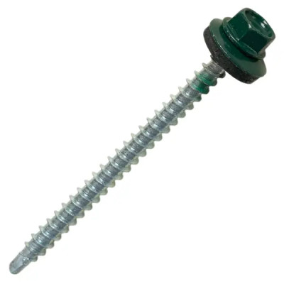 Саморезы кровельные по дереву с буром 4.8x64 мм RAL 6005 50 шт.