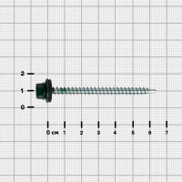 Саморезы кровельные по дереву с буром 4.8x64 мм RAL 6005 50 шт.