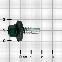 Саморезы по металлу с буром 5.5x19 мм RAL 6005 100 шт.
