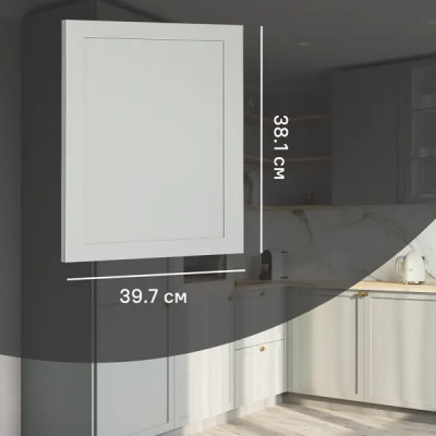 Фасад для кухонного ящика Кинель 39.7x38.1 см Konsensa массив ясеня цвет серо-зеленый
