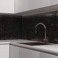 Мозаика стеклянная Kreaforta черная 300x300x4 мм