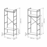 Напольная вешалка 80x200x45 см металл цвет черный