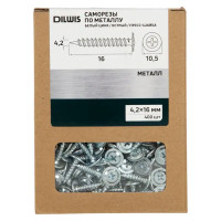 Саморезы по металлу острые оцинкованные 4.2x16 мм 400 шт.