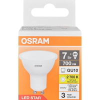 Лампа светодиодная Osram GU10 7 Вт/827 теплый белый свет
