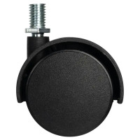 Мебельный ролик поворотный без тормоза для мягкого пола 50 мм до 40 кг цвет черный