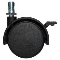 Мебельный ролик поворотный с тормозом и штифтом 50 мм до 40 кг цвет черный