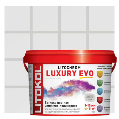 Затирка цементно-полимерная Litokol Litochrom Luxury Evo цвет LLE 100 пепельно-белый 2кг