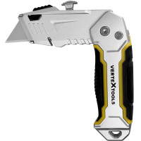 Нож строительный Vertextools 0044-18-29 металлический корпус трапециевидное лезвие 218 мм