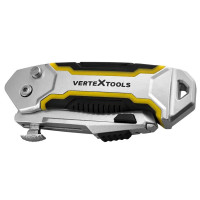 Нож строительный Vertextools 0044-18-29 металлический корпус трапециевидное лезвие 218 мм