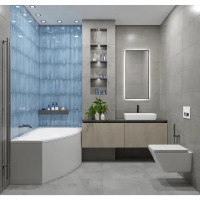 Плитка настенная Azori Cruise 31.5x63 см 1.79 м² матовая цвет серый
