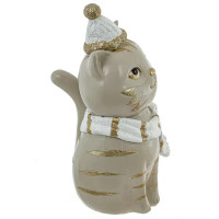 Новогодняя фигурка Кот 806794 24.5 см бежевый