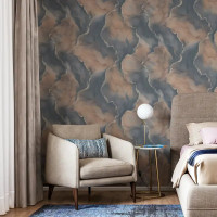 Обои флизелиновые Palitra Home Amour черно-бежевые 1.06 м HC72397-43