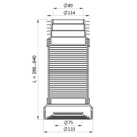Труба гофрированная для унитаза армированная Monlid 290-640 мм