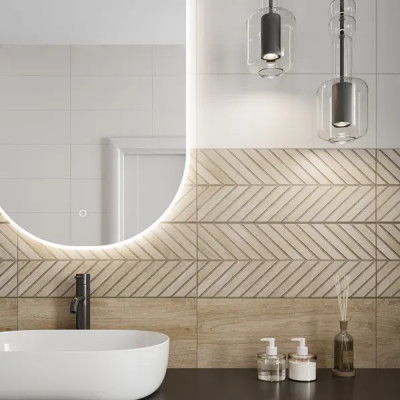 Настенная плитка Cracia Ceramica Shine 03 25x60 см 1.2 м² цвет бежевый