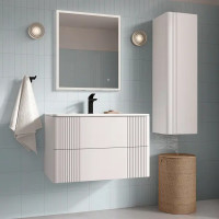 Комплект фасадов для тумбы Iddis Lahta 80 см LAH80W1i89 МДФ цвет белый