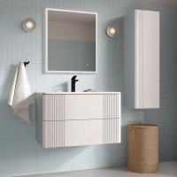 Комплект фасадов для тумбы Iddis Lahta 80 см LAH80W1i89 МДФ цвет белый