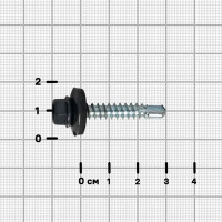 Саморезы по металлу с пресс-шайбой со сверлом RAL 7024 5.5x32 мм 80 шт.