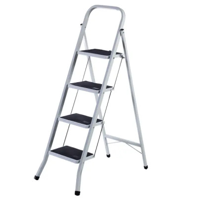 Стремянка стальная с резиновым ковриком Ladderbel STR-ST-4WSRM 4 ступени, максимальная нагрузка 150 кг
