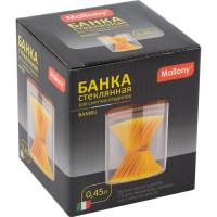 Банка для сыпучих продуктов Mallony Bambu 0.45 л стекло цвет прозрачный