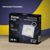 Прожектор светодиодный уличный Ritter Profi 53416 1 30 Вт 3000 Лм 180-240В нейтральный белый свет 4000К IP65 черный