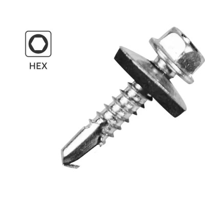 Саморезы кровельные по металлу Dilwis с пресс-шайбой со сверлом 5.5x25 мм 1 кг