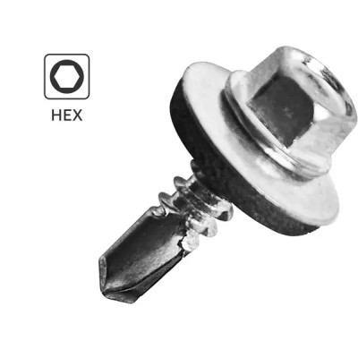 Саморезы кровельные по металлу с пресс-шайбой со сверлом 5.5x19 мм 1 кг