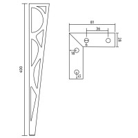 Опора 400x81x81 мм сталь цвет черный нагрузка до 50 кг