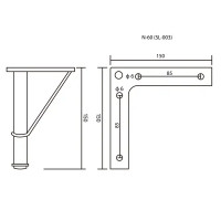 Опора 150x150 мм сталь цвет золото нагрузка до 50 кг