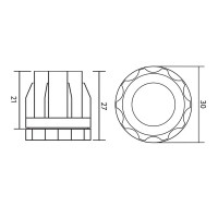 Подпятник для опоры регулируемая 30 мм сталь цвет черный нагрузка до 50 кг