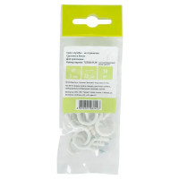 Винт с крюком 3x22 мм сталь 10 шт. цвет белый