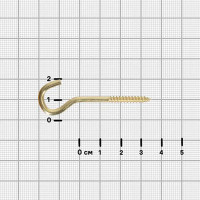 Винт с крюком 3.5x35 мм сталь 6 шт. цвет золото