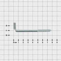 Г-образный винтовой крюк 6x80 мм сталь оцинкованная 2 шт.