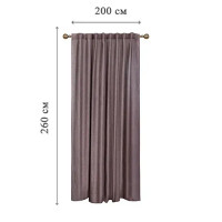 Штора на ленте со скрытыми петлями Kreaforta Looks 200x260 см серо-коричневая