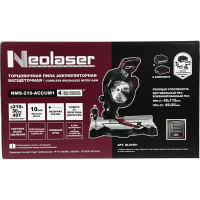 Пила торцовочная аккумуляторная Neolaser NMS-210, 20 В Li-ion 4 Ач, 210 мм