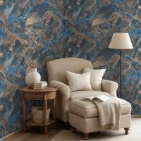Обои флизелиновые Euro Decor Istok синие 1.06 м ED7293-03