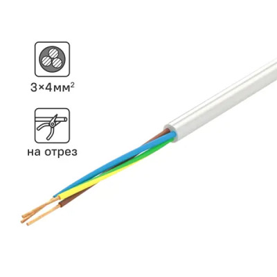 Провод Tdm Electric ПВС 3x4 на отрез ГОСТ цвет белый