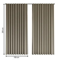 Комплект штор на ленте Джулия 150x250 см цвет бежевый 2 шт