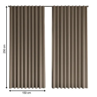 Комплект штор на ленте Джулия 150x250 см цвет темно-бежевый 2 шт