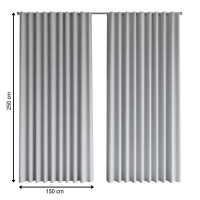 Комплект штор на ленте Джулия 150x250 см цвет светло-серый 2 шт