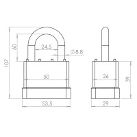 Замок навесной Punto PK-6550L 39x24.5 мм чугун