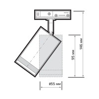 Трековый светильник спот светодиодный Jazzway 38 GU10 15 Вт однофазный 2 м² цвет черный