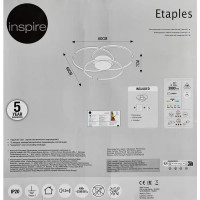 Светильник потолочный светодиодный Inspire Etaples 4600 лм нейтральный белый свет цвет белый/серебро