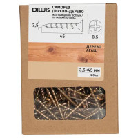 Саморезы по дереву оцинкованные 3.5x45 мм 120 шт.