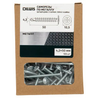 Саморезы по металлу Dilwis потайные со сверлом оцинкованные 4.2x50 мм 100 шт.