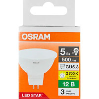 Лампа светодиодная Osram GU5.3 5 Вт/827 12 В теплый белый свет